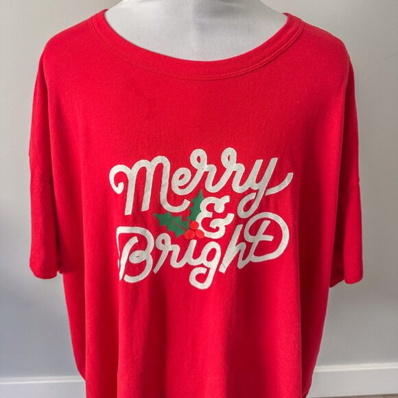Old Navy Merry and Bright Christmas Tee - Size 3X - Picture 3 of 8